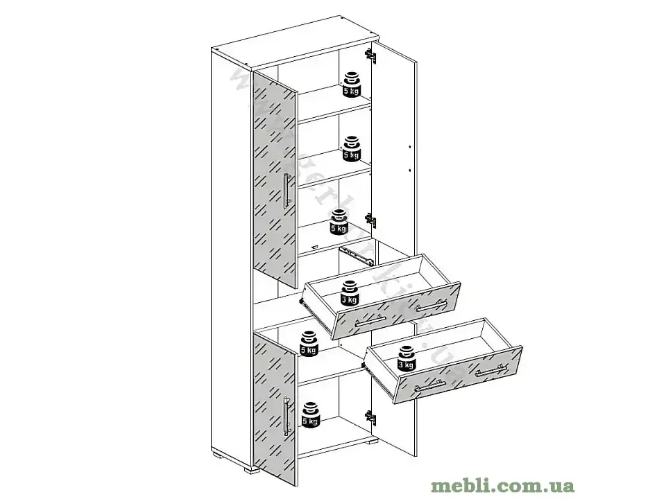 OFFICE LUX Шафа BRW Польща 4D2S-220