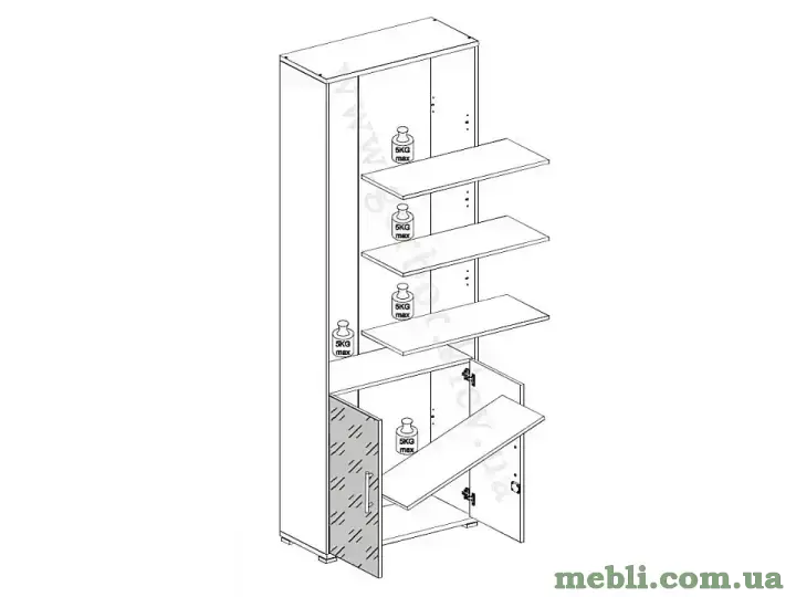 OFFICE LUX Стелаж 2D-220 BRW Польща