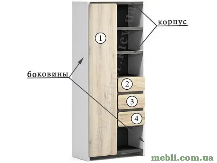 POSSI Стелаж 1D3S-20-8 BRW Польща
