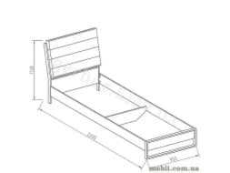 ЛОФТ Ліжко 1-сп з похилим узголів'ям (каркас) Світ Меблів