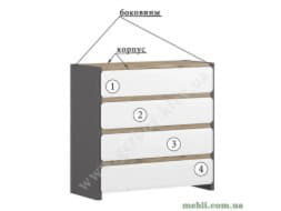 POSSI Комод 4S-9-9 BRW Польща