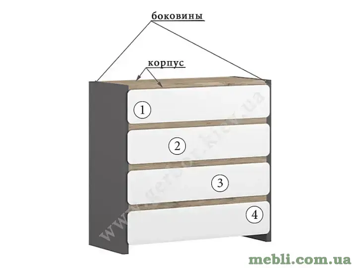 POSSI Комод 4S-9-9 BRW Польща