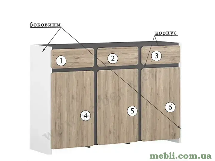 POSSI Комод 3D3S-10-15 BRW Польща