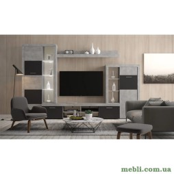 Модульна стінка для вітальні Гербор Альпін (4 елементи) Бетон ательєр/Антрацит