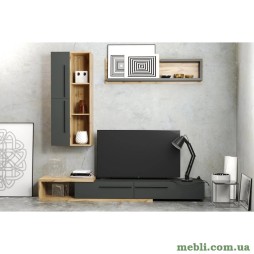 Модульна стінка для вітальні Гербор Кальвадос Дуб тахо/Антрацит