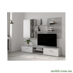 Модульна стінка для вітальні Гербор Кватро Бетон/Білий