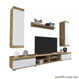 Модульна стінка для вітальні Гербор Люсія 220 Дуб тахо/Німфея альба