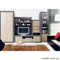 Модульна стінка для вітальні Гербор Петіо Венге магія/Штрокс темний