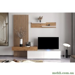 Модульна стінка для вітальні Гербор Ребека Дуб артизан/Німфея альба