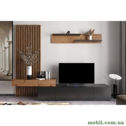 Модульна стінка для вітальні Гербор Ребека плюс Дуб артизан/Чорний