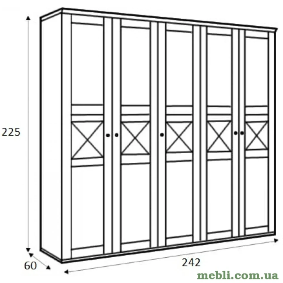 Шафа для одягу в спальню Гербор Тіна SZF5D Сосна каньйон/Дуб сонома трюфель