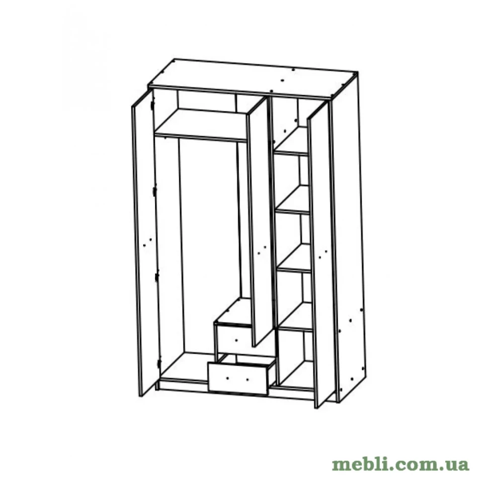 Шафа для одягу з ящиками Гербор Непо SZF3D2S N Дуб сонома