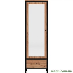 Шафа з дзеркалом для одягу Гербор Чос SZF1D1S Дуб Тахо/Чорний