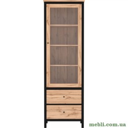 Пенал-вітрина Гербор Чос REG1W2S Дуб Тахо/Чорний