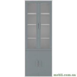 Пенал-вітрина Гербор Кабі REG 2W2D/79/220 Попелястий/Антрацит