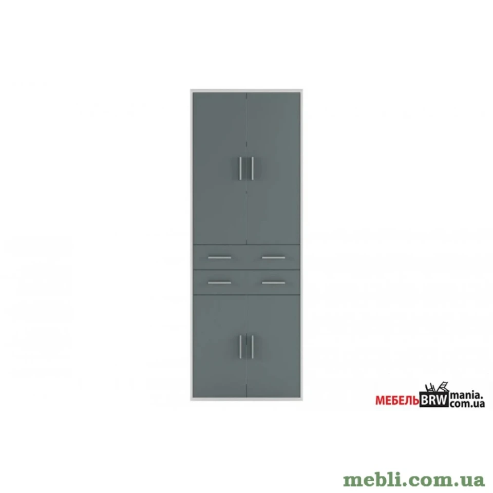 Пенал закритий з ящиками Гербор Кабі REG 4D2S/220 Попелястий/Антрацит