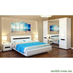 Комплект модульний в спальню ВМК (БРВ) Ацтека N77817 Білий/Білий глянець