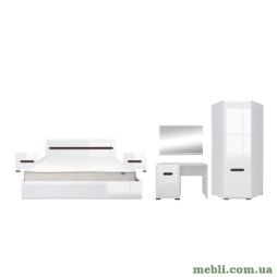 Комплект модульний в спальню ВМК (БРВ) Ацтека N77852 Білий/Білий глянець