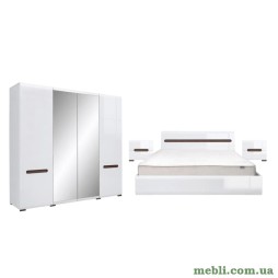 Комплект модульний в спальню ВМК (БРВ) Ацтека N77869 Білий/Білий глянець