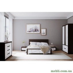 Комплект модульний в спальню ВМК (БРВ) Каспіан МДФ N77779 Венге магія/Білий сніг