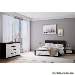 Комплект модульний в спальню ВМК (БРВ) Каспіан МДФ N77780 Венге магія/Білий сніг