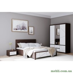 Комплект модульний в спальню ВМК (БРВ) Каспіан МДФ N77781 Венге магія/Білий сніг