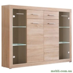 Комод у вітальню з підсвіткою ВМК (БРВ) Елія KOM2D2S2W Дуб сонома