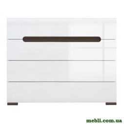 Комод у вітальню ВМК (БРВ) Ацтека KOM4S/8/11 N (телескопи) Білий/Білий глянець