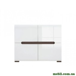 Комод у вітальню ВМК (БРВ)Ацтека REG4D/8/11 Білий/Білий глянець