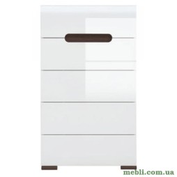 Комод в спальню ВМК (БРВ) Ацтека KOM5S/10/6 N (телескопи) Білий/Білий глянець