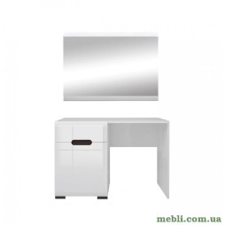 Туалетний столик з дзеркалом ВМК (БРВ) N77777 Білий/Білий глянець