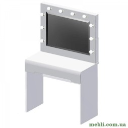 Туалетний стіл з дзеркалом ВМК (БРВ) Білий/Білий глянець