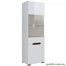 Пенал-вітрина з підсвіткою ВМК (БРВ) Ацтека REG1W1D/21/6 Білий/Білий глянець