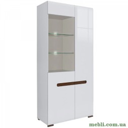 Пенал-вітрина з підсвіткою ВМК (БРВ) Ацтека REG1W1D/21/9 Білий/Білий глянець