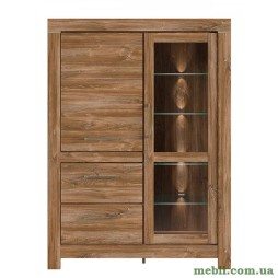 Пенал-вітрина з підсвіткою ВМК (БРВ) Герман REG1W1D2S/16/12 Дуб стерлінг