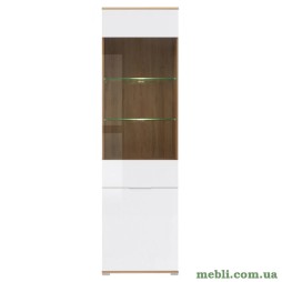 Пенал-вітрина з підсвіткою ВМК (БРВ) Злата REG1W1D Дуб тахо/Білий матовий