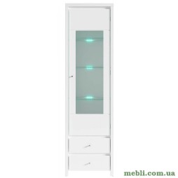 Пенал-вітрина ВМК (БРВ) Крістіна REG1W2S Білий/Білий глянець