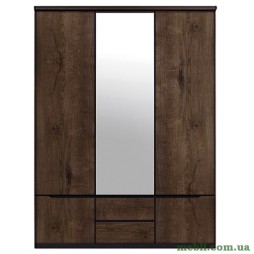 Шафа розпашна з дзеркалом ВМК (БРВ) Джулі SZF2D1L2S Венге магія/Дуб конкордія