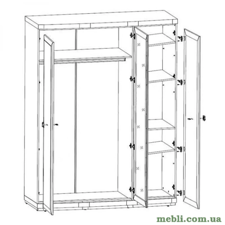 Шафа розпашна з дзеркалом ВМК (БРВ) Орегон SZF3D Сосна арізонська/Дуб больцано