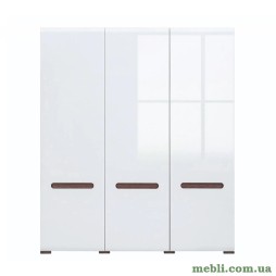 Шафа трьохдверна в спальню ВМК (БРВ) Ацтека SZF3D/21/18 Білий/Білий глянець