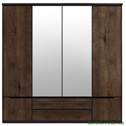 Шафа в спальню з дзеркалом ВМК (БРВ) Джулі SZF2D2L2S Венге магія/Дуб конкордія