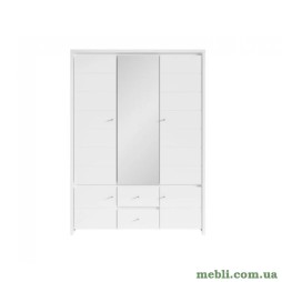 Шафа в спальню з дзеркалом ВМК (БРВ) Крістіна SZF5D2S Білий/Білий глянець