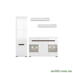 Модульна стінка для вітальні ВМК (БРВ) Ацтека N77778 Білий/Білий глянець