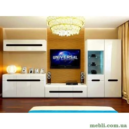 Модульна стінка для вітальні ВМК (БРВ) Ацтека N77815 Білий/Білий глянець