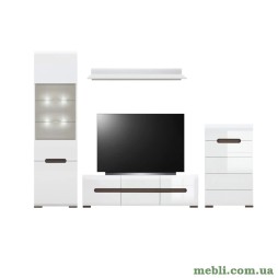 Модульна стінка для вітальні ВМК (БРВ) Ацтека N77850 Білий/Білий глянець