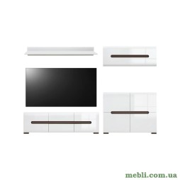 Модульна стінка для вітальні ВМК (БРВ) Ацтека N77857 Білий/Білий глянець