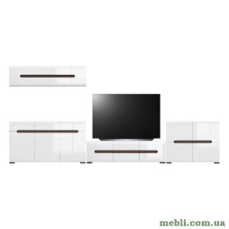 Модульна стінка для вітальні ВМК (БРВ) Ацтека N77858 Білий/Білий глянець