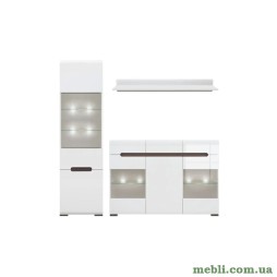 Модульна стінка для вітальні ВМК (БРВ) Ацтека N77863 Білий/Білий глянець