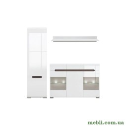 Модульна стінка для вітальні ВМК (БРВ) Ацтека N77864 Білий/Білий глянець