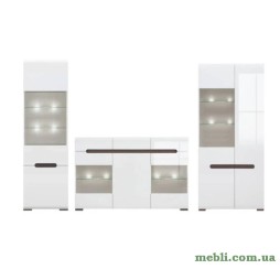 Модульна стінка для вітальні ВМК (БРВ) Ацтека N77867 Білий/Білий глянець